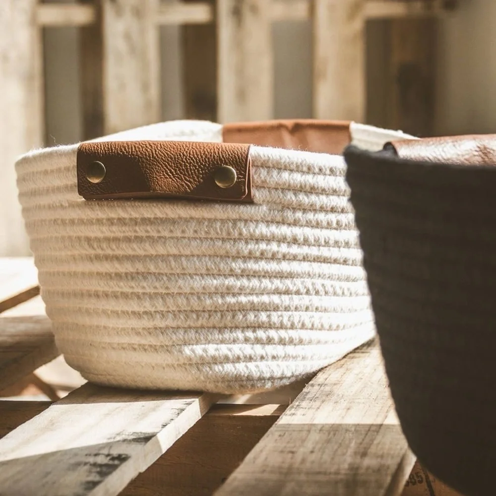 Decorative Coiled Rope Basket